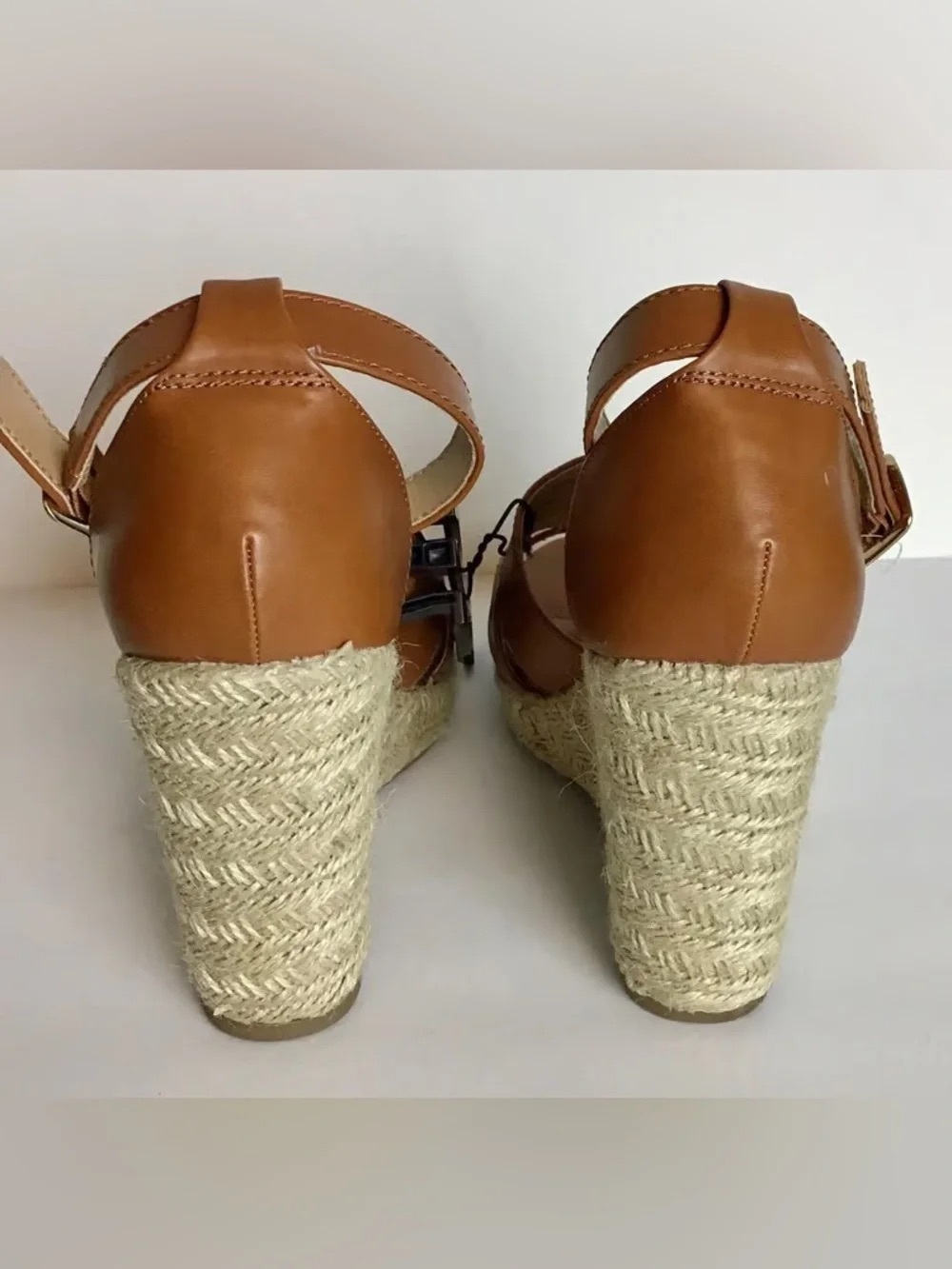 Time and Tru Tan Espadrille Wedge Sandals